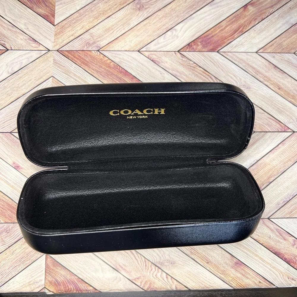 Coach black eyeglass hard clam shell case